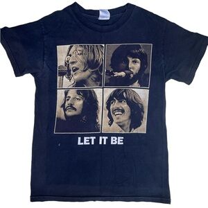 Graphic Band T shirt The Beatles rock music black size small S